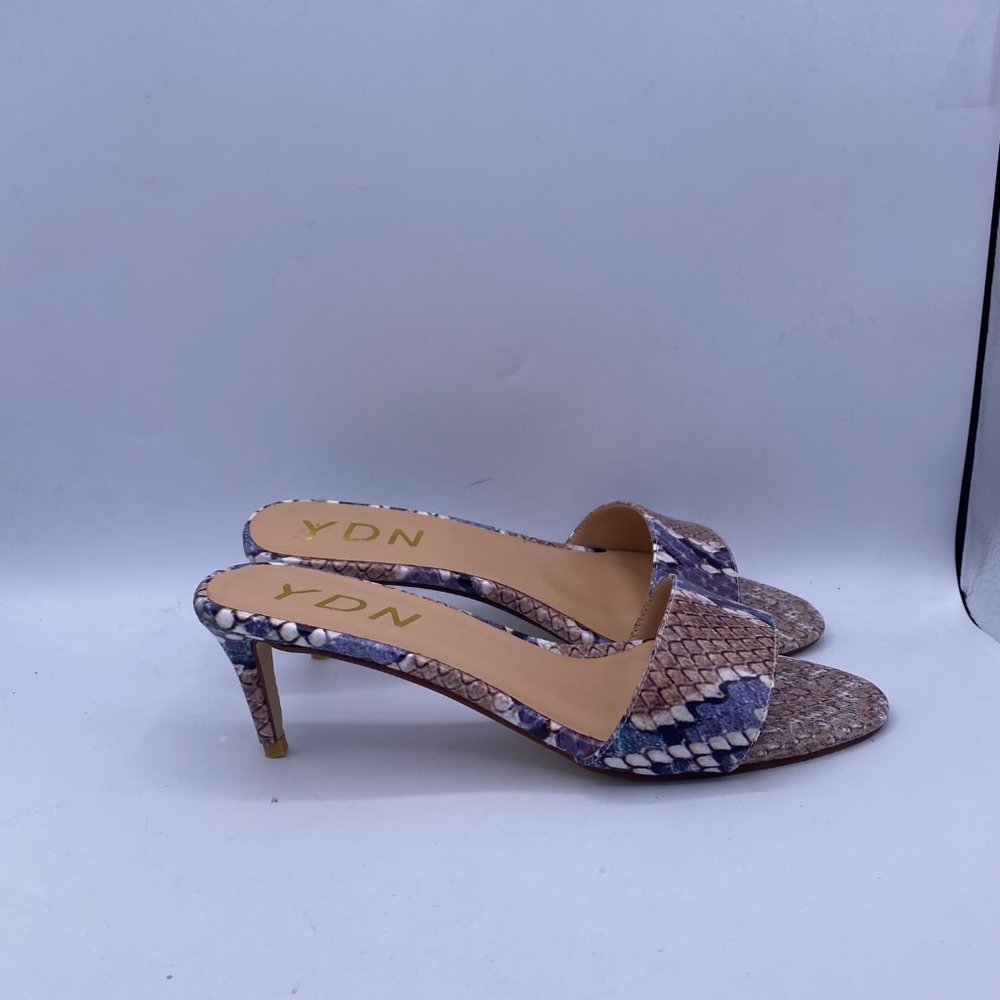 Ydn Snakeprint Kitten Heel Open Toe Mule - image 5